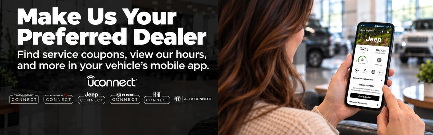 uconnect® make us your preferred dealer | Stanley CDJR Gilmer in Gilmer TX