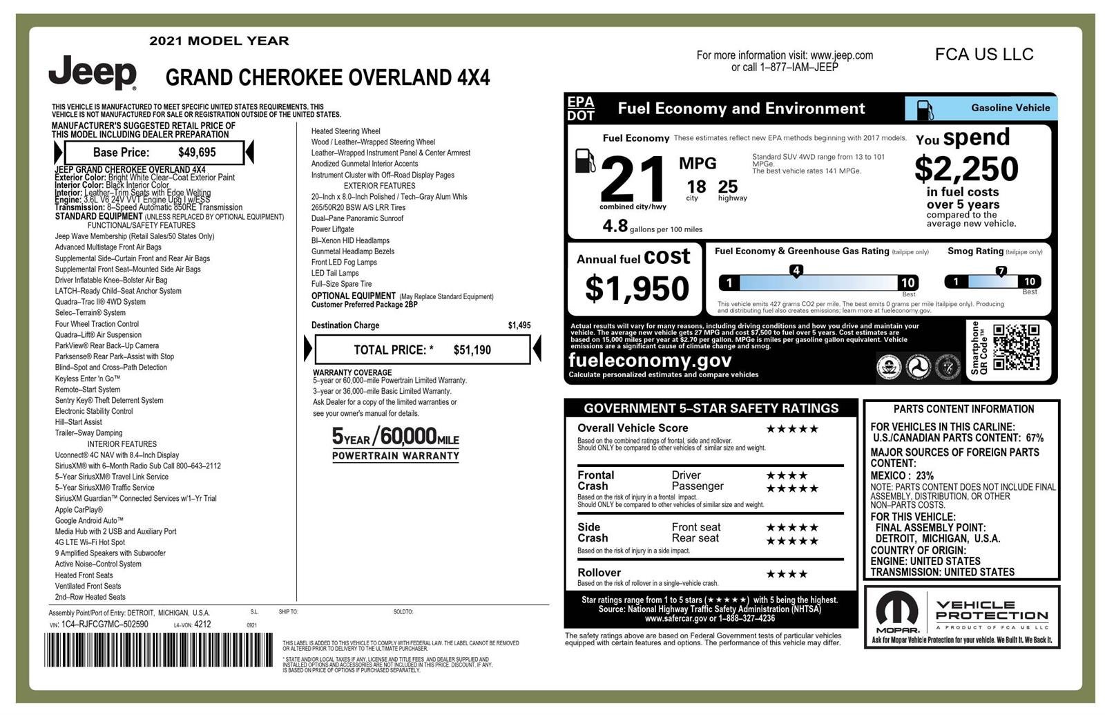 2021 Jeep Grand Cherokee Overland