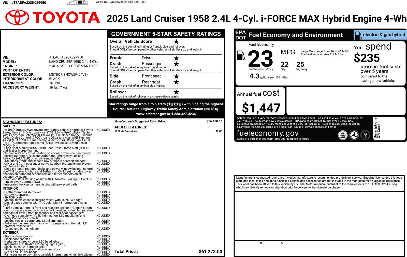 2025 Toyota Land Cruiser 1958