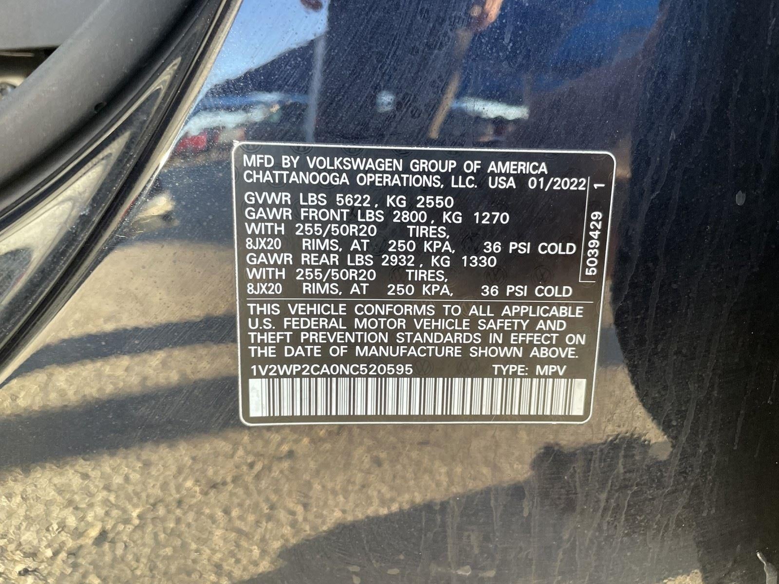 2022 Volkswagen Atlas 2.0T SE w/Technology