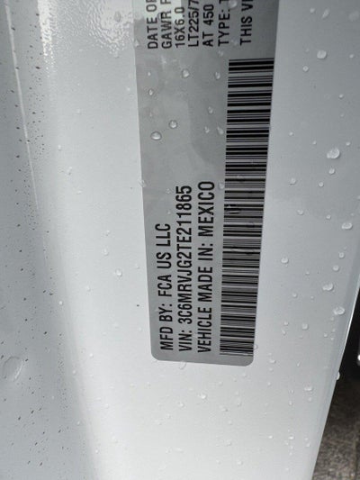 2026 RAM ProMaster 3500 RAM PROMASTER 3500 TRADESMAN CARGO VAN HIGH ROOF 159' WB EXT