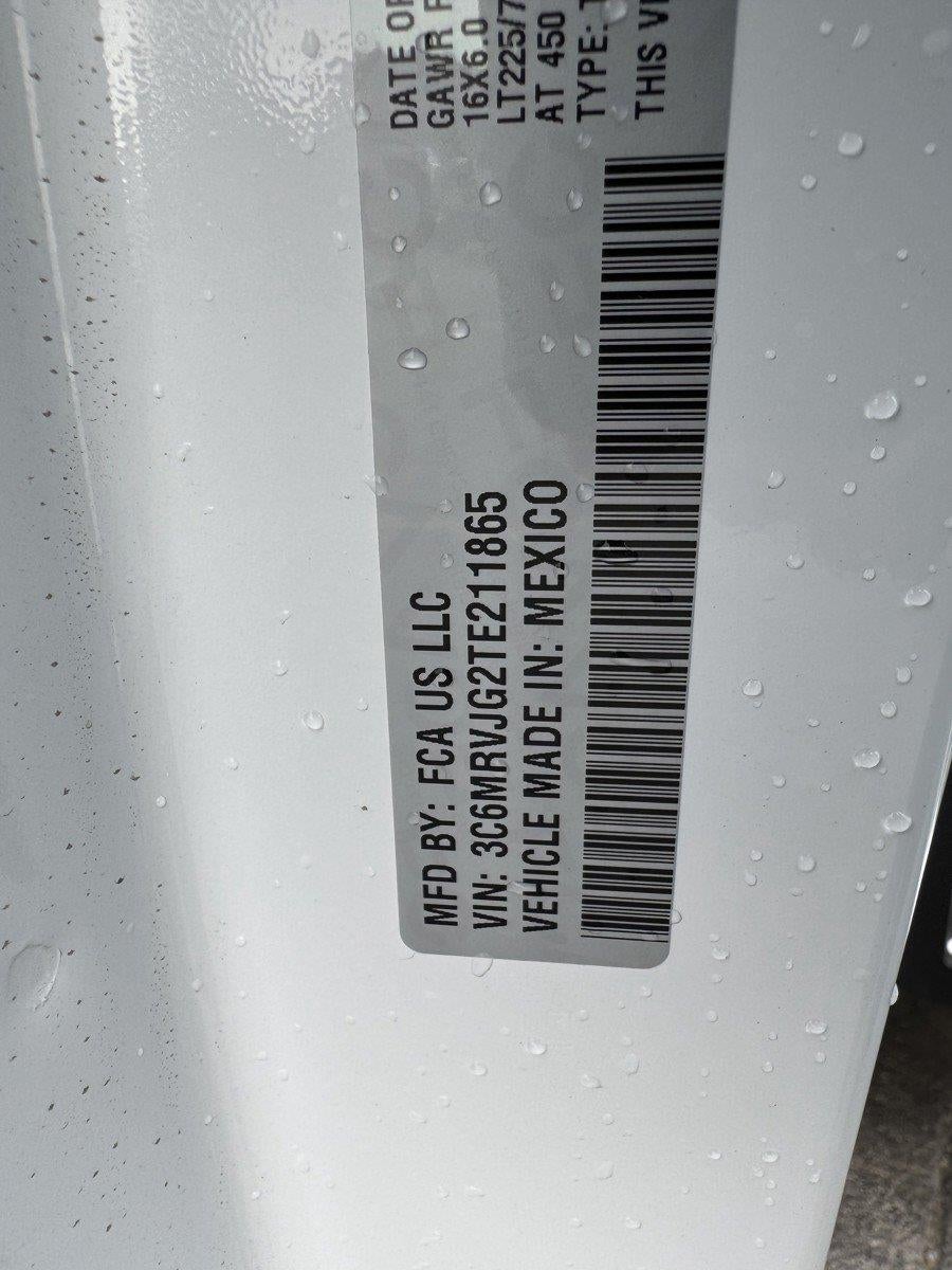 2026 RAM ProMaster 3500 RAM PROMASTER 3500 TRADESMAN CARGO VAN HIGH ROOF 159' WB EXT