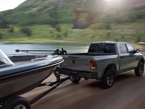2023 RAM 1500 Classic towing a boat