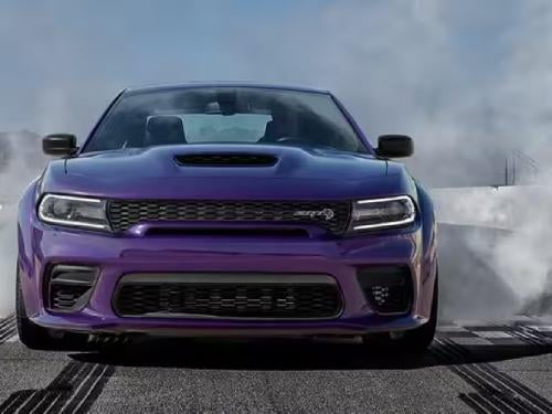 2023 Dodge Charger close up of burnout