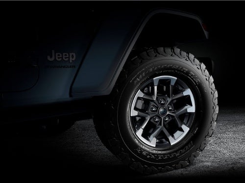 2024 Jeep Wrangler exterior closeup view of wheel and rim