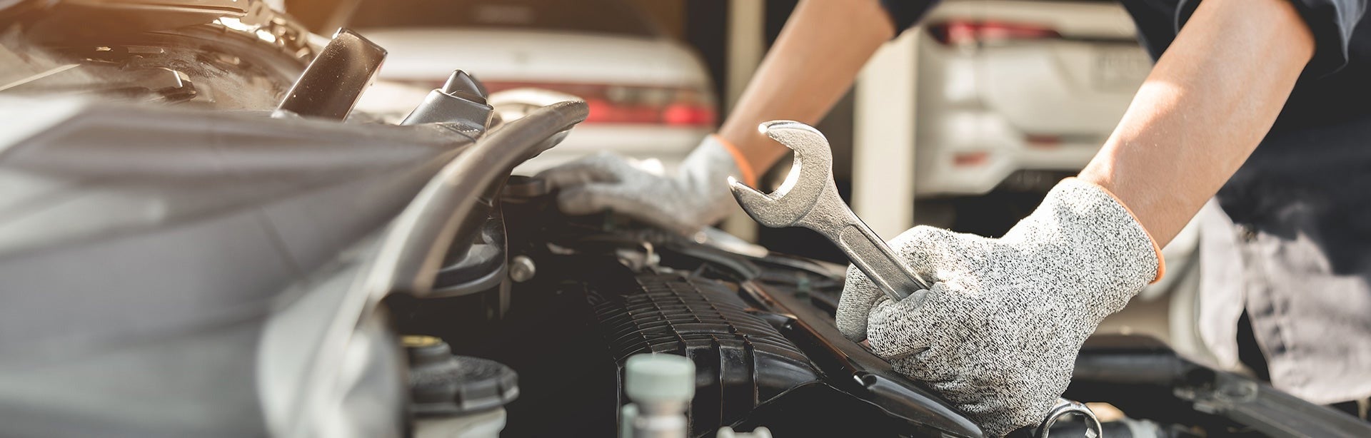 View of truck being serviced